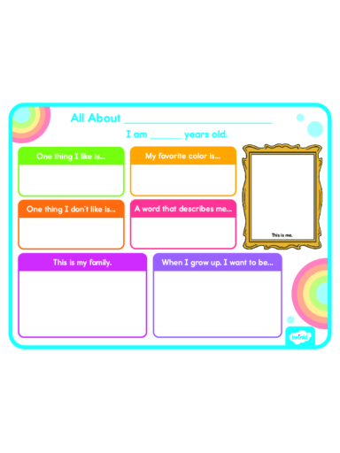 All About Me Poster (colored)
